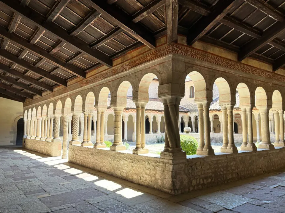 Romanesque cloister of Follina Abbey in the Prosecco Hills